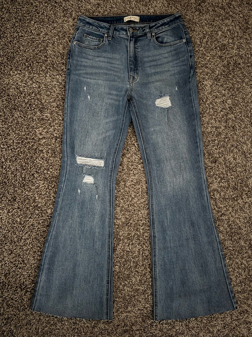 Women’s size 29, Mid-Blue Distressed Flare Jeans #Excellentcondition